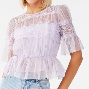 Forever 21 Lavender Lace Top NWT